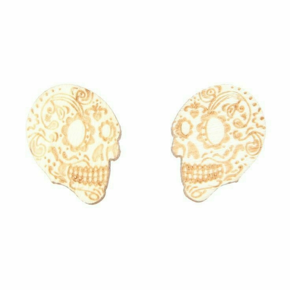 Lovesick Jewelry - Lovesick Wooden Sugar Skull Earrings 💀
